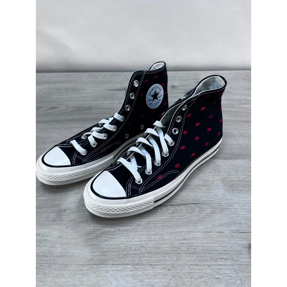Converse Unisex Shoes M8‎ W10 Chuck Taylor 70 Embroidered Lips Love Me Black Hi